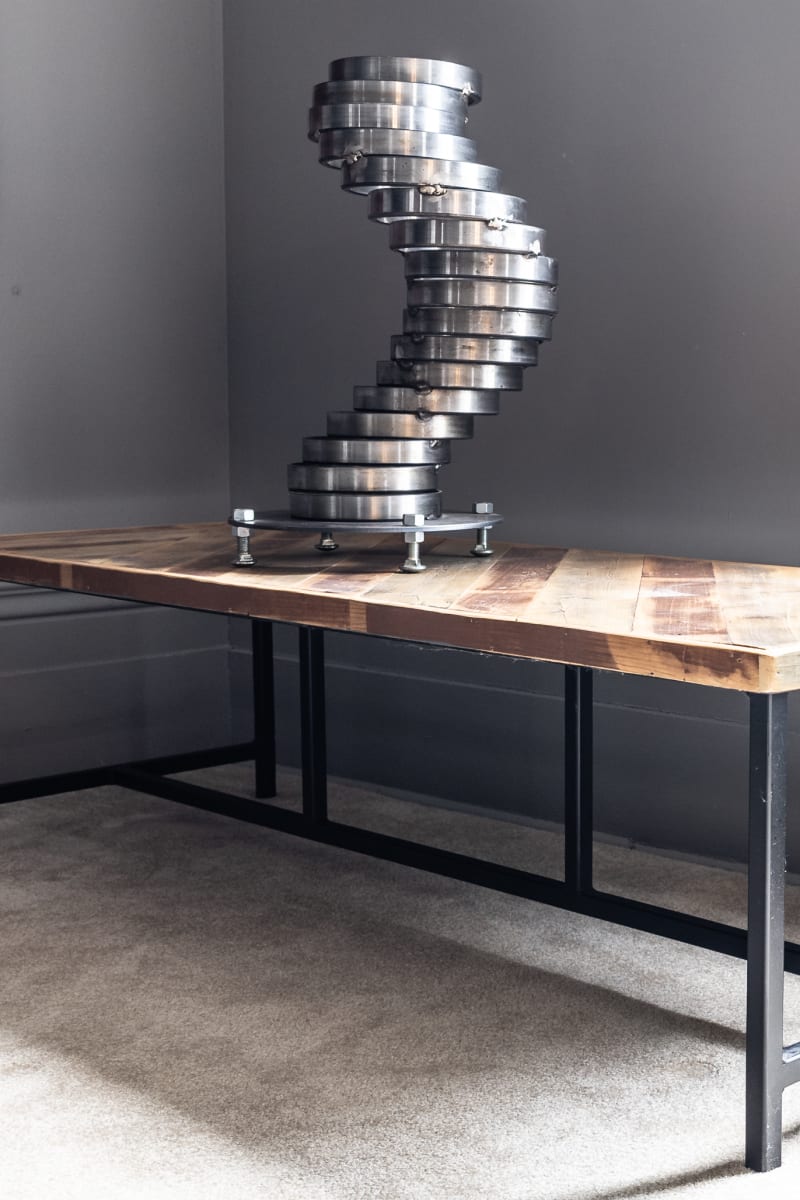 Mike Wilkins, Sculpture and furniture created from scrap steel and reclaimed wood